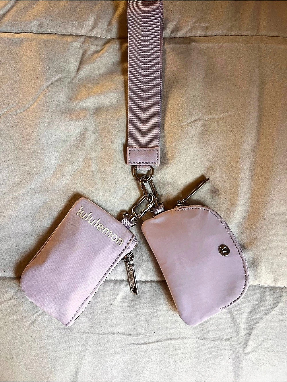 lululemon Dual Pouch Wristlet Pink Wallet Set